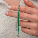 Silver Green Zircon Stone Waterway Women's Bracelet